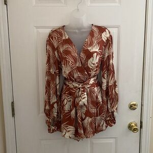 NWT Rust Tropic Leaf Romper